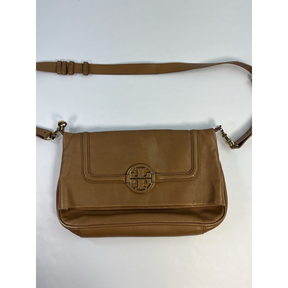 Tory Burch Handbag Amanda Fold Over Large Womens Leather Shoulder Bag Crossbody